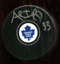 Al Iafrate Hockey Puck Signed Maple Leafs Logo #33 Autograph  