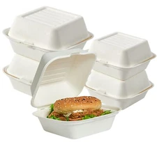 200 Pack Clamshell Take Out Food Containers 100% Compostable Disposable To Go Co