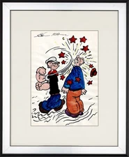 Elzie Crisler Segar - old handmade WATERCOLOR !!!