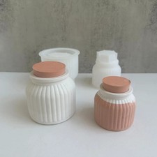Silicone Bottle Resin Molds Lids,Storage Container Epoxy Casting Molds Candle Ja