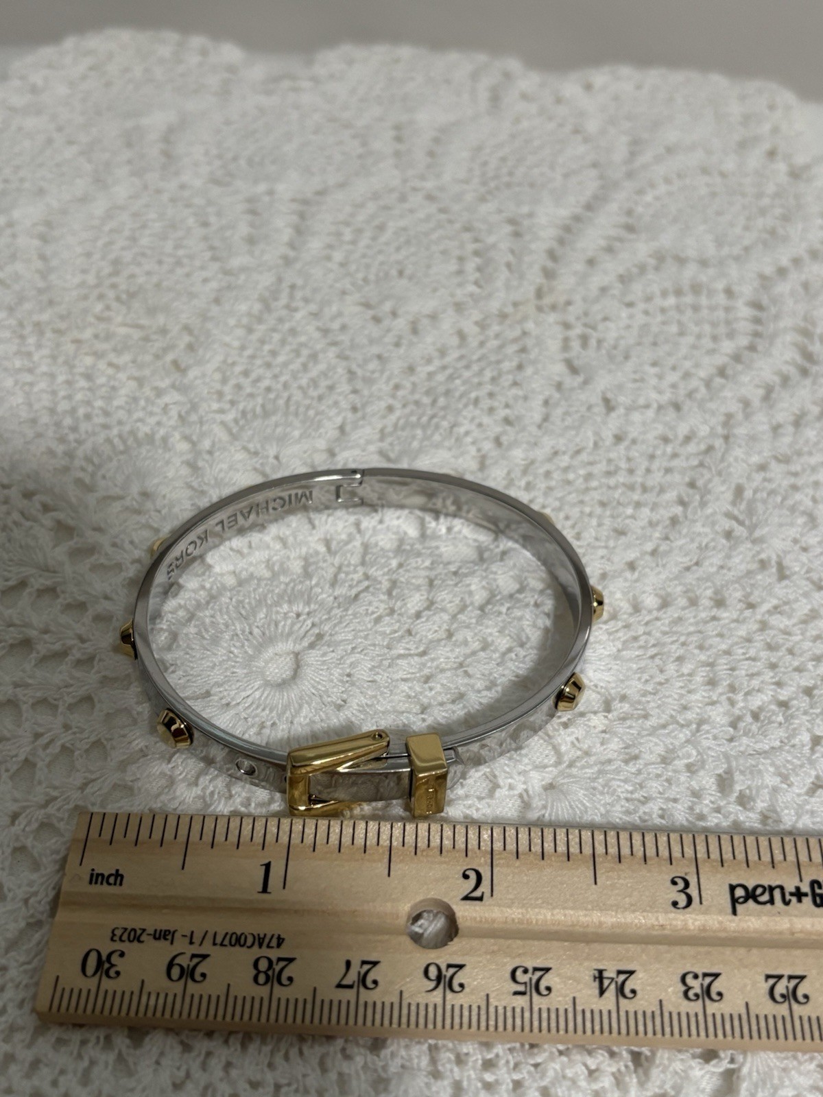 Michael Kors Hinge Adjustable Two-Tone Buckle Ban… - image 12