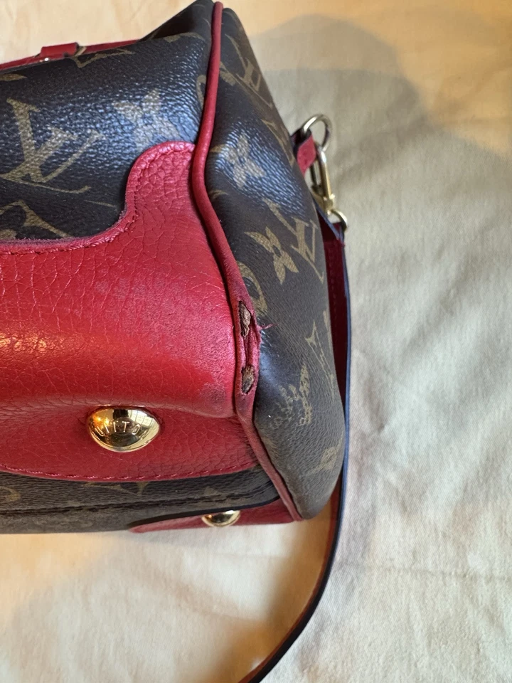 Bolso de hombro LOUIS VUITTON LV GHW Retiro 2 vías M40546 monograma marrón rojo Foto 3 de 4