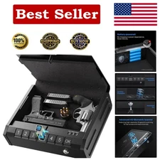 Quick Access Biometric Gun Safe - Rugged Alloy Steel & Low Battery Warning