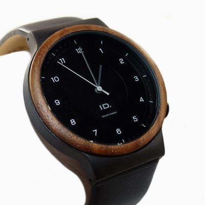 Solar Armbanduhr Uhr Holzgehäuse VW ID. 11G050800 NEU veganes Lederband Neu OVP