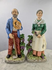 Vintage Home Interiors Homco Harvesters 2001 Grapes Wine Farmers 12" Excellent