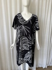 KHOKO Plus Size Womens Jungle Print Dress Black and White Size 20+