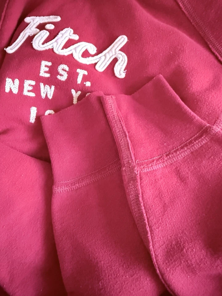 Sudadera con capucha abercrombie and fitch para mujer con logotipo rojo intenso talla S Foto 4 de 4