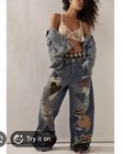 Free People Piece Of My Heart Crazy Good Luck Barrel Jeans Patchwork 27 — photo 6