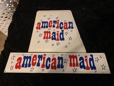 Letreros originales de camión de helados American Maid 1976. Capucha. Helado internacional