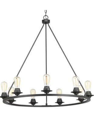 Debut Collection 36 in. 9-Light Black Graphite Chandelier by Progress Lighting