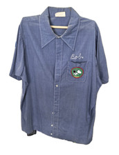 Vintage 70's King Louie Bowling Shirt Men's Large Hallman's Chevrolet Parts Dept