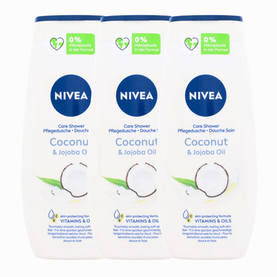 3 x NIVEA Coconut & Jojoba Oil Pflegedusche je 250ml  Duschgel