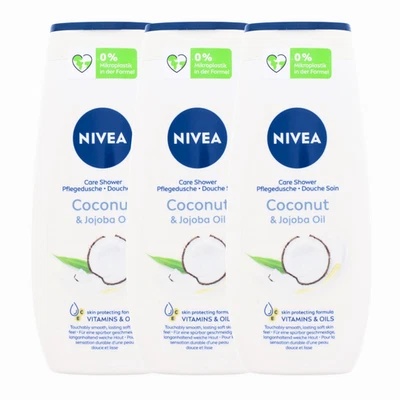 3 x NIVEA Coconut & Jojoba Oil Pflegedusche je 250ml Duschgel - Bild 1 von 3