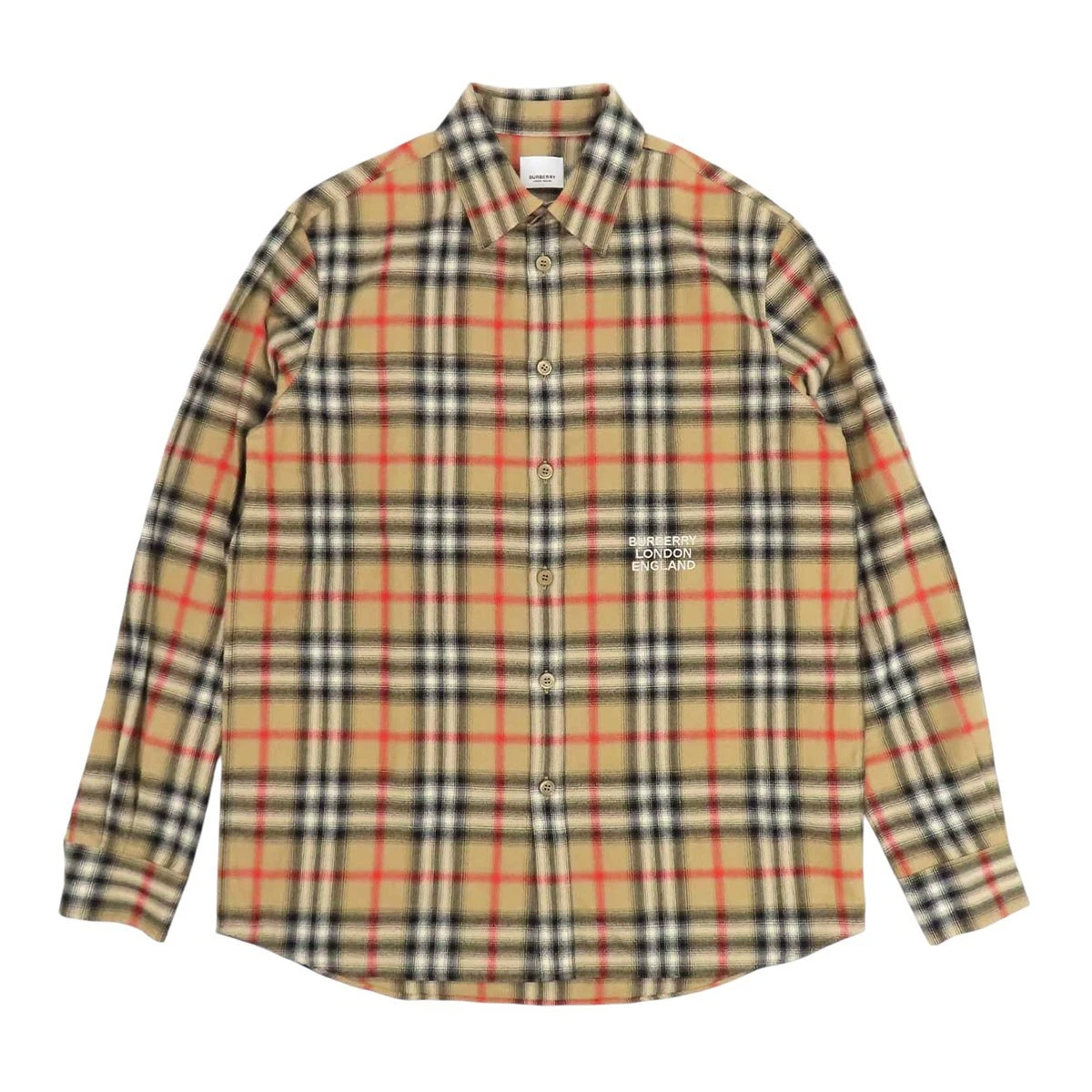 Burberry — BURBERRY Nova Check Long Sleeve Shirt mens beige 【A】