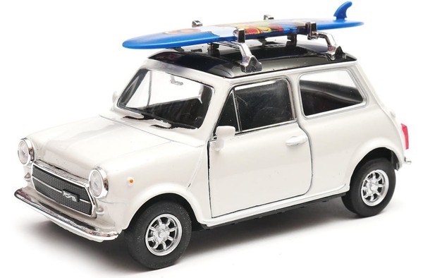 Welly Mini Cooper 1300 Surf Cream MaßStab 1:34 1:39 4,5 Zoll Druckguss-Auto...-image