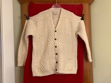 Vintage Gaeltarra Sweter Męski XL 100% Wełna Gruby Ręcznie dziergany Kardigan Irlandia