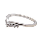 VINTAGE ESTATE SOLID 14K WHITE GOLD DIAMOND V SHAPED BAND RING SIZE 6.5 #8010 — photo 3