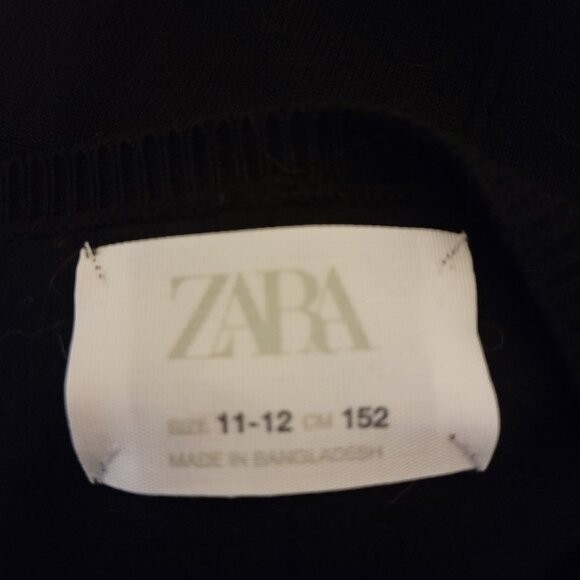 Zara Sweater Crew Neck Basic Black Split back 11-… - image 9