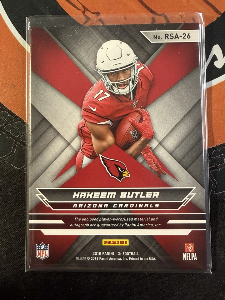 HAKEEM BUTLER 2019 PANINI XR AUTO JERSEY PATCH ROOKIE CARD SP#67/199-CARDINALS - Image 2 of 2