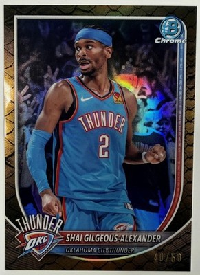 2025-26 Bowman Shai Gilgeous-Alexander Chrome Reptilian Gold Refractors #/50