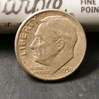 1950-D  Roosevelt Dime 90% Silver ( KM.#195 )