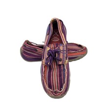 Twisted X Women's 7 M Mocs Driving Shoes WDM0047 Purple Striped Sarape Western