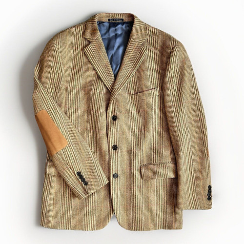 Reid & Taylor Scotland Wool Tweed Blazer Size 42R Houndstooth Sport Coat Jacket - Picture 1 of 24