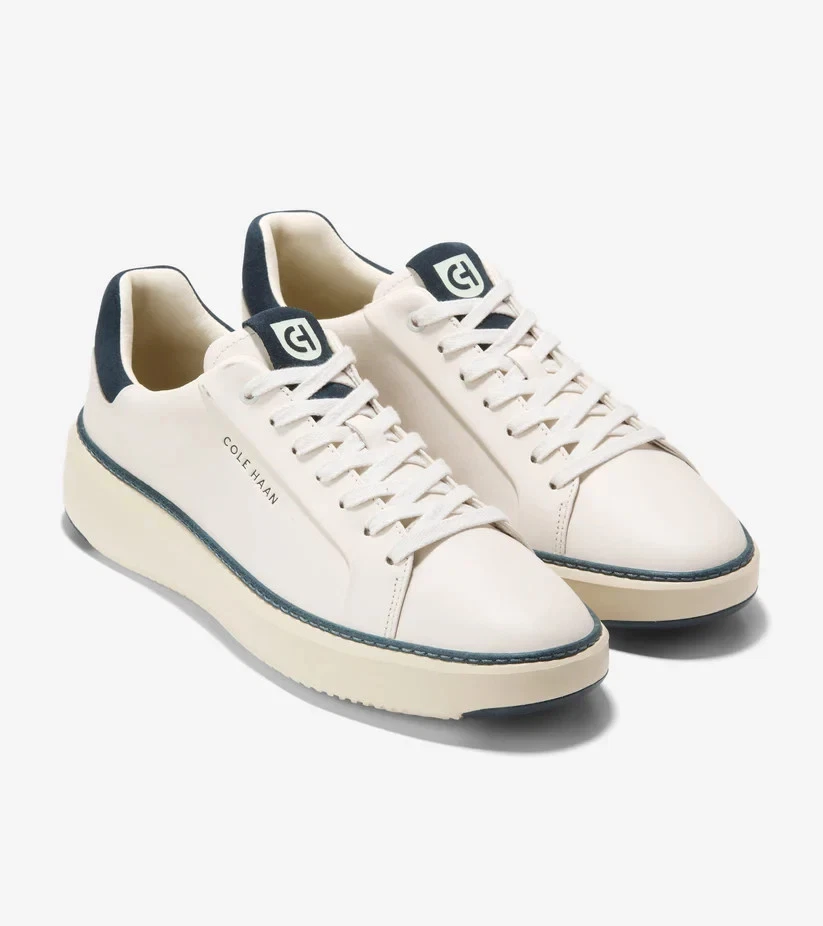 Cole Haan Men’s GrandPro Topspin Sneaker, Ivory/Blueberry/Alabaster, 8 W, NIB