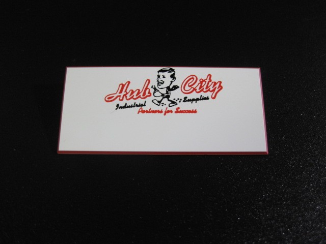 HUB CITY Industrial Supplies ** Employee Uniform NAME BADGE with pin!