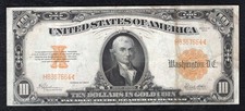 FR. 1173 1922 $10 TEN DOLLARS &ldquo;HILLEGAS&rdquo; GOLD CERTIFICATE NOTE VERY FINE+ (C)