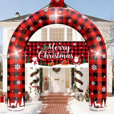 8 FT Giant Inflatable Inflable Merry Christmas Arch Decoration with LED Light...