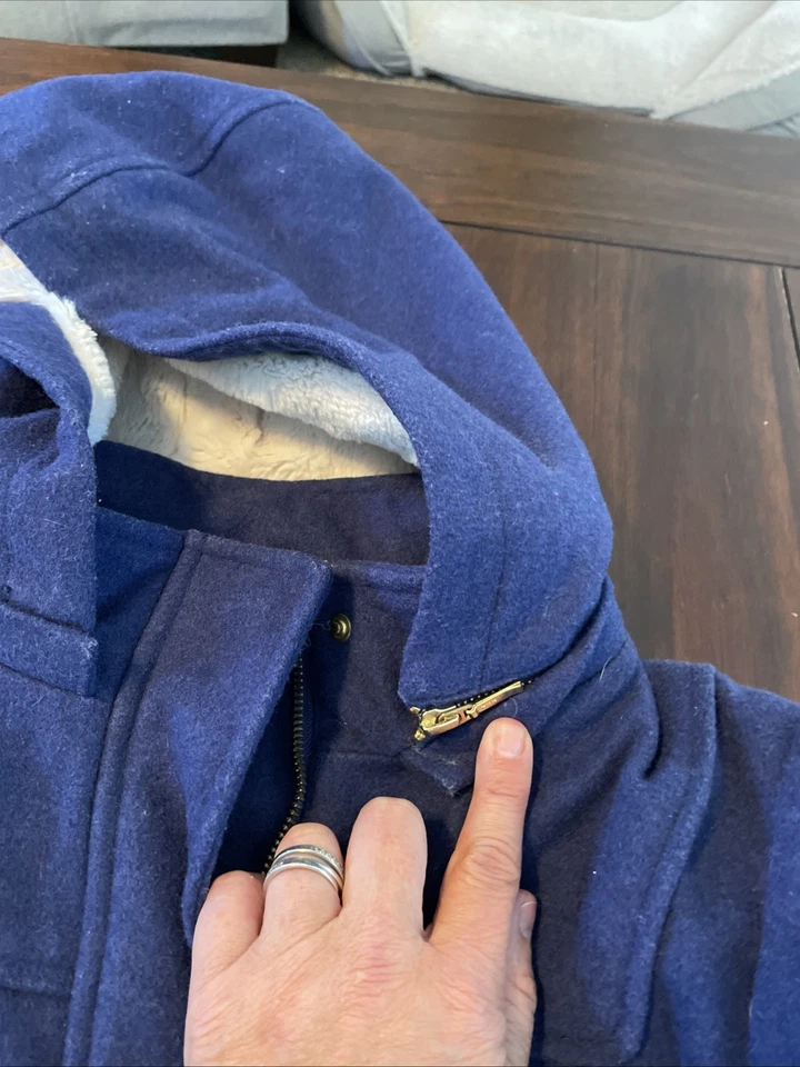 Boden Mini Johnny B Girls Sz 13–14Y Wool Blend Fur Line Full Zip Jacket Pea Coat - Image 4 of 4