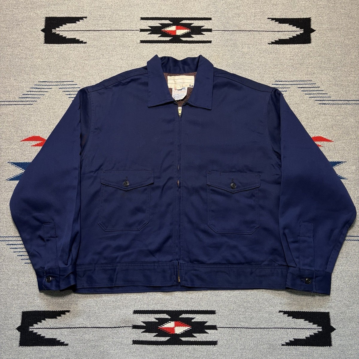 Vintage 50s 60s Troy Blanket Lined Rayon Blend Mechanic Ricky