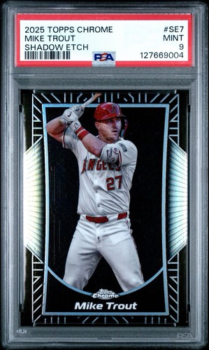 Mike Trout - Shadow Etch - 2025 Topps Chrome #SE-7 Los Angeles Angels SP PSA 9
