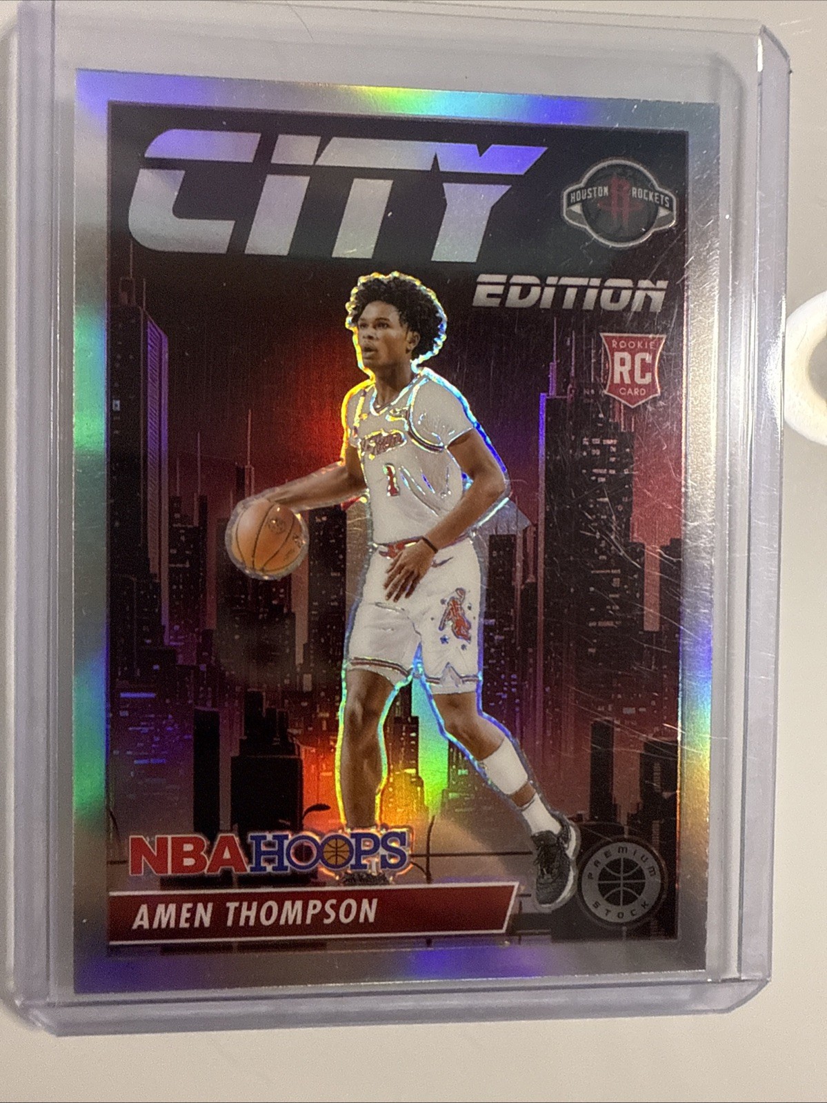 2023-24 Panini Nba Hoops Premium Stock - City Edition Amen Thompson #14...