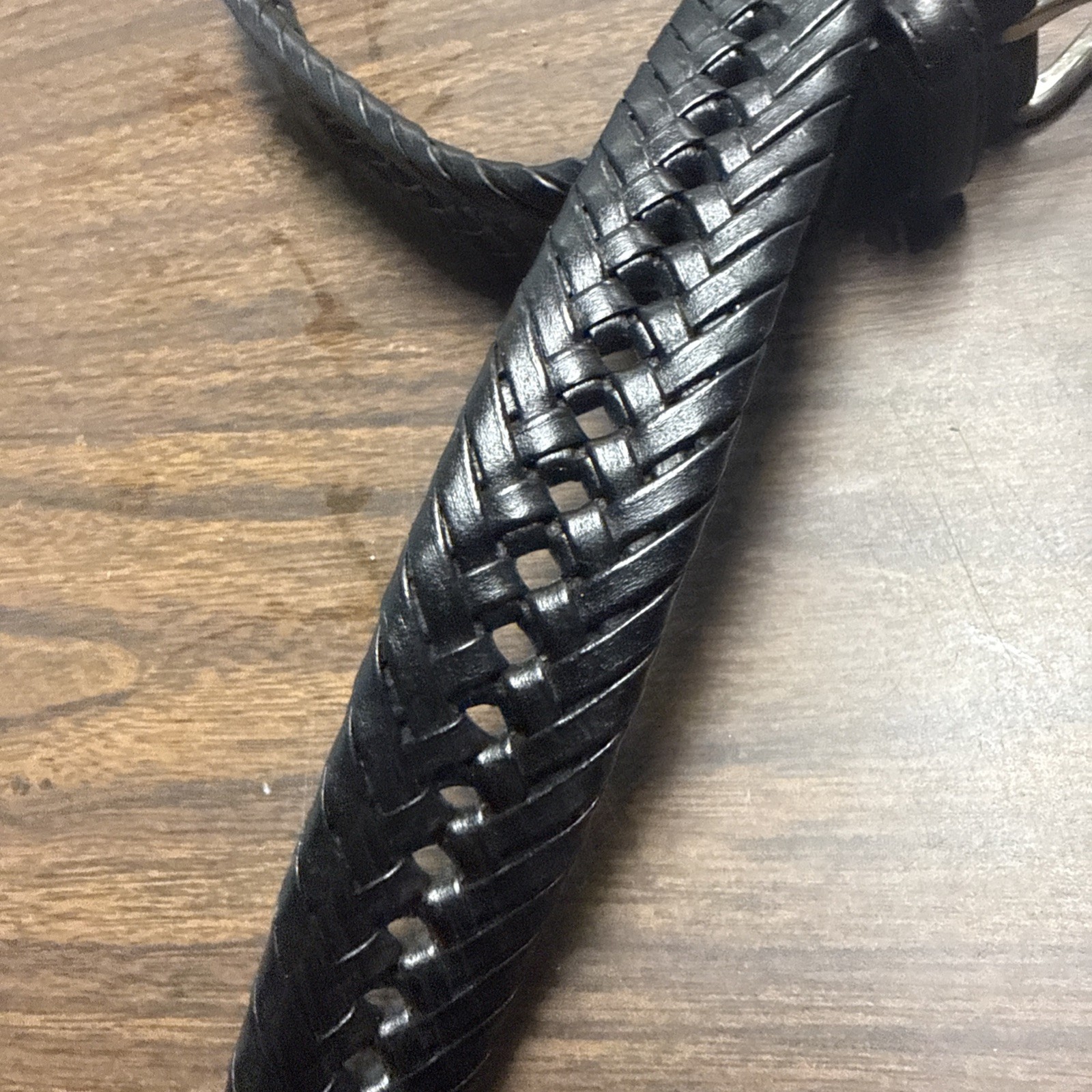 Tommy Hilfiger Mens Braided Belt Black Size 44 Leather Bonded thumbnail 7