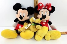 Lot Mickey  Minnie Mouse 18  Plush  Pluto Bean Bag Toys Walt Disney World NWT