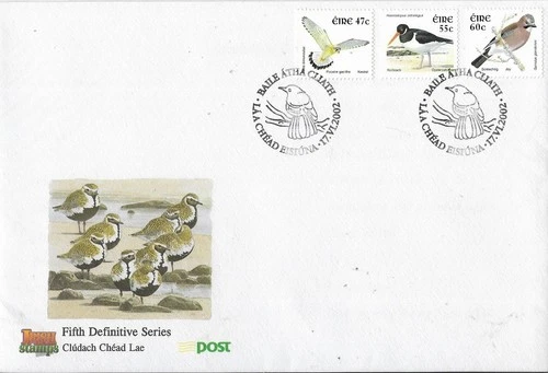 2002 IRELAND BIRDS ADDITIONAL NEW EURO DEFINITIVES ON SUPERB FDC