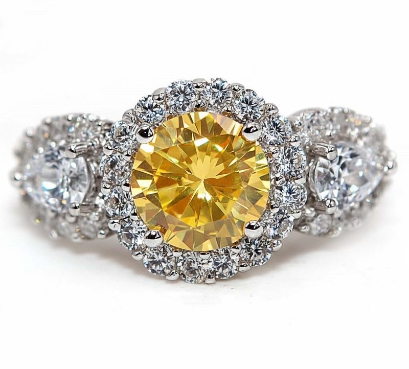 6CT Heat Treated Yellow Topaz 925 Sterling Silver Ring Sz 7 NF1-8