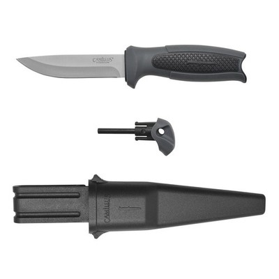 Camillus Felix Fixed 3.75  Blade Fire Starter  Molded Sheath W/Belt Clip Scandi