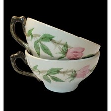 Set of (2) Vintage Franciscan Desert Rose Teacups 1941-1984 Cream & Rose USA
