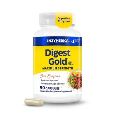 Enzymedica Digest Gold + ATPro, Maximum Strength Enzyme Formula, Fast-Acting,...