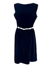 VTG 1960's Black Velvet Dress ROMANTICA Victor Costa Sz 8 MidCentury Gothic