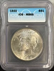 1923 SILVER Peace Dollar ICG MS65 Choice BU GEM