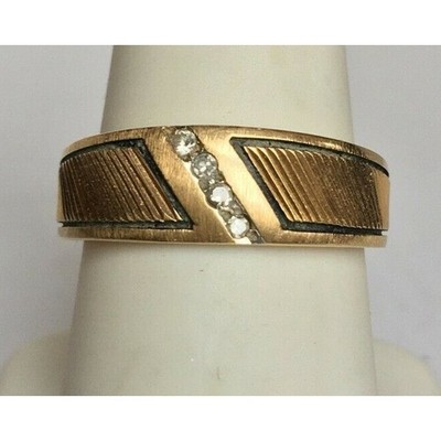 14KT GELBGOLD & DIAMANT RING BAND. GRÖSSE 8,75 SKY