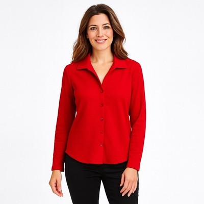 No Boundaries Red Button Front Long Sleeve Top Size 2X