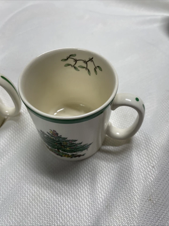 Set Of 2 VTG. SPODE CHRISTMAS TREE COFFEE/TEA CUPS 3 1/4" EUC Replacement Cups - Image 2 of 4