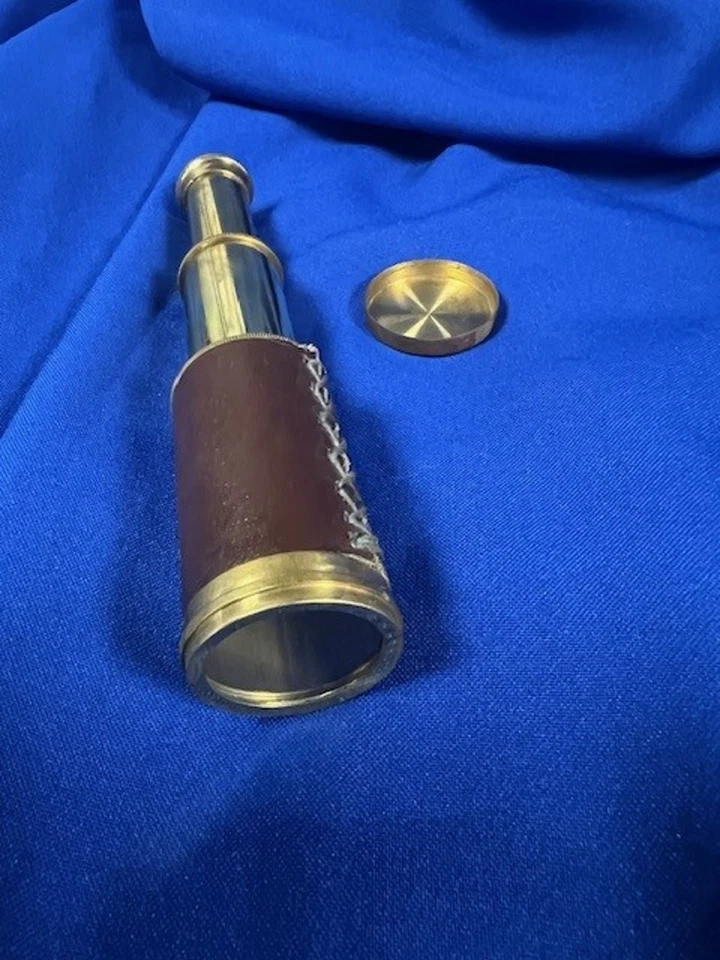 Vintage Brass Pocket Telescope with Wooden Box Nautical Decor - #3504 - Image 4 of 4