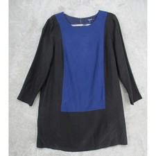 Madewell Dress Womens Large Colorblock Silk Blend Pockets Shift Relaxed Lined