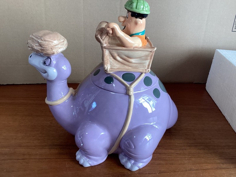 Vintage 1997 Warner Brothers Fred Flintstone Dinosaur Quarry Cookie Jar #275